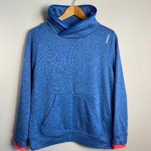Reebok Women's Blue Crossover High‎ Neck Athletic Pullover Sweatshirt Size Large